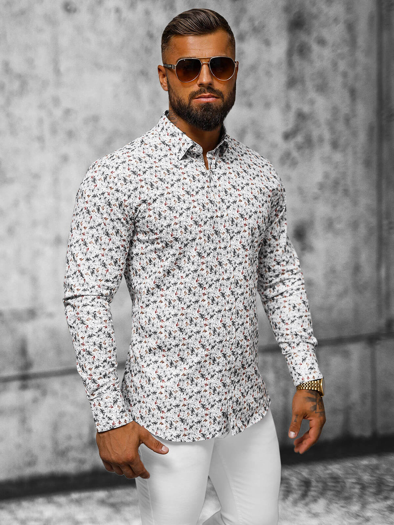 Класична сорочка чоловіча Бiла OZONEE O/V60