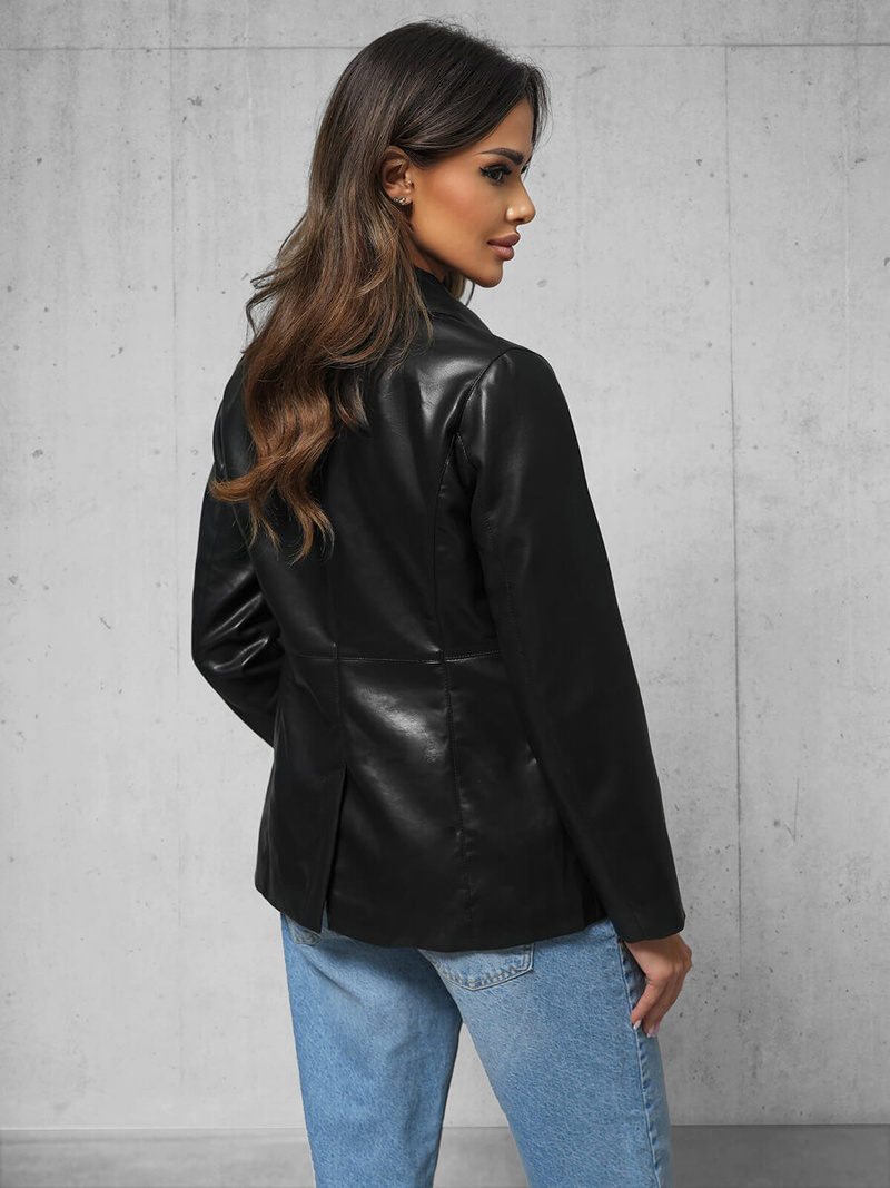 Kurtka skórzana damska czarna OZONEE JS/11Z8121