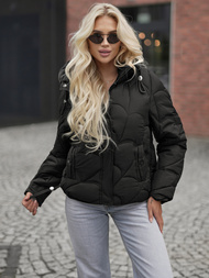 Kurtka zimowa damska pikowana czarna OZONEE JS/5M3336/392Z