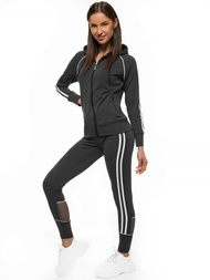 Komplet sportowy dwuczęściowy damski grafitowy OZONEE JS/HD070/2