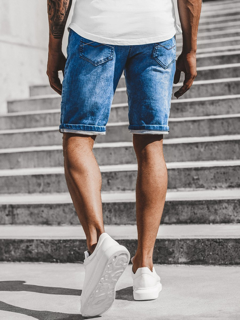 Spodenki jeansowe męskie niebieskie OZONEE RF/HY348