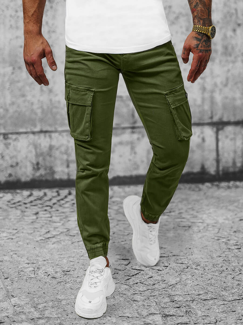 Spodnie męskie joggery zielone OZONEE NB/MP0165MV