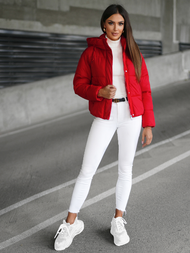 Kurtka zimowa damska pikowana czerwona OZONEE JS/16M9188/270Z