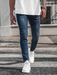 Spodnie jeansowe męskie ciemno-niebieskie OZONEE E/5193/02