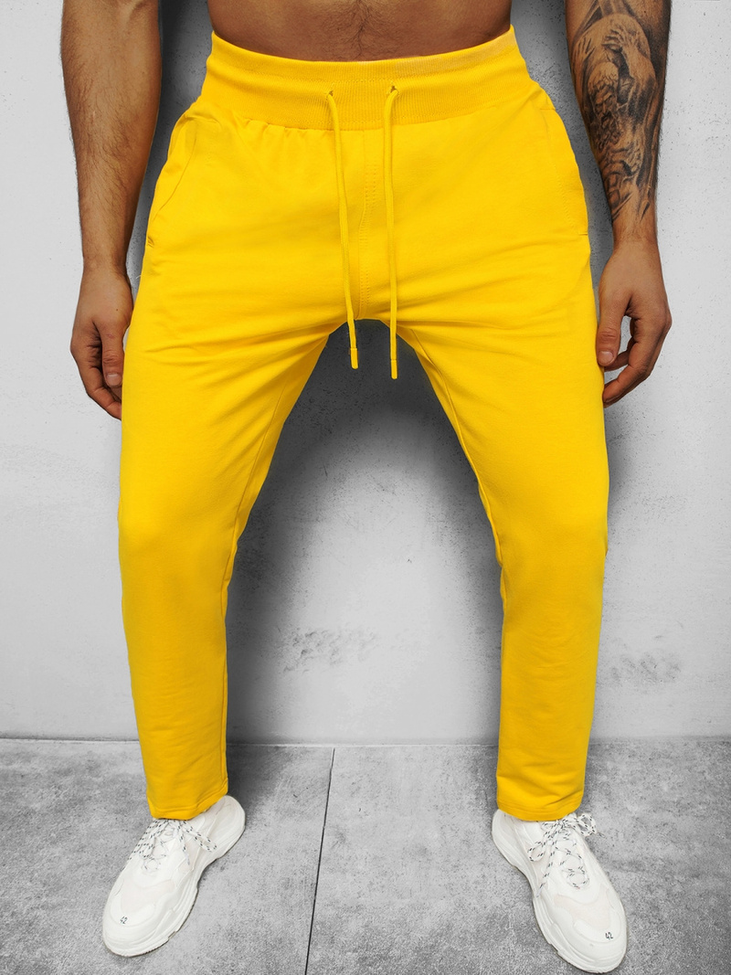 Spodnie dresowe męskie żółte b/18203022