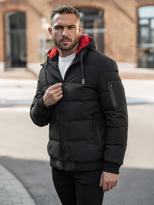 Kurtka męska pikowana czarna OZONEE JS/31M5003Z