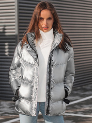 Kurtka zimowa damska srebrna OZONEE JS/M23065/4