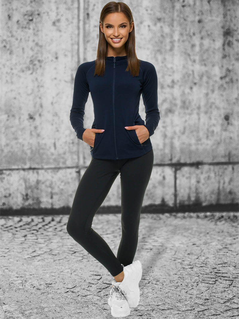 Bluza damska rozpinana granatowa OZONEE JS/HD154/4
