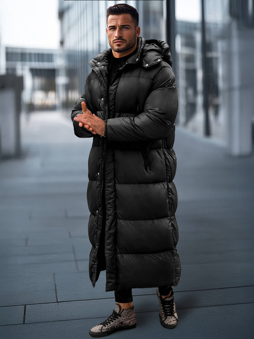 Kurtka zimowa męska długa czarna OZONEE O/M3202Z