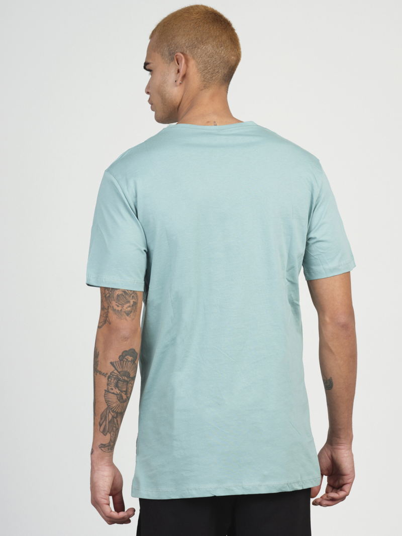 T-Shirt męski z nadrukiem miętowy OZONEE MR/21513