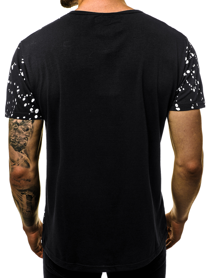 T-Shirt męski czarny OZONEE JS/KS1978