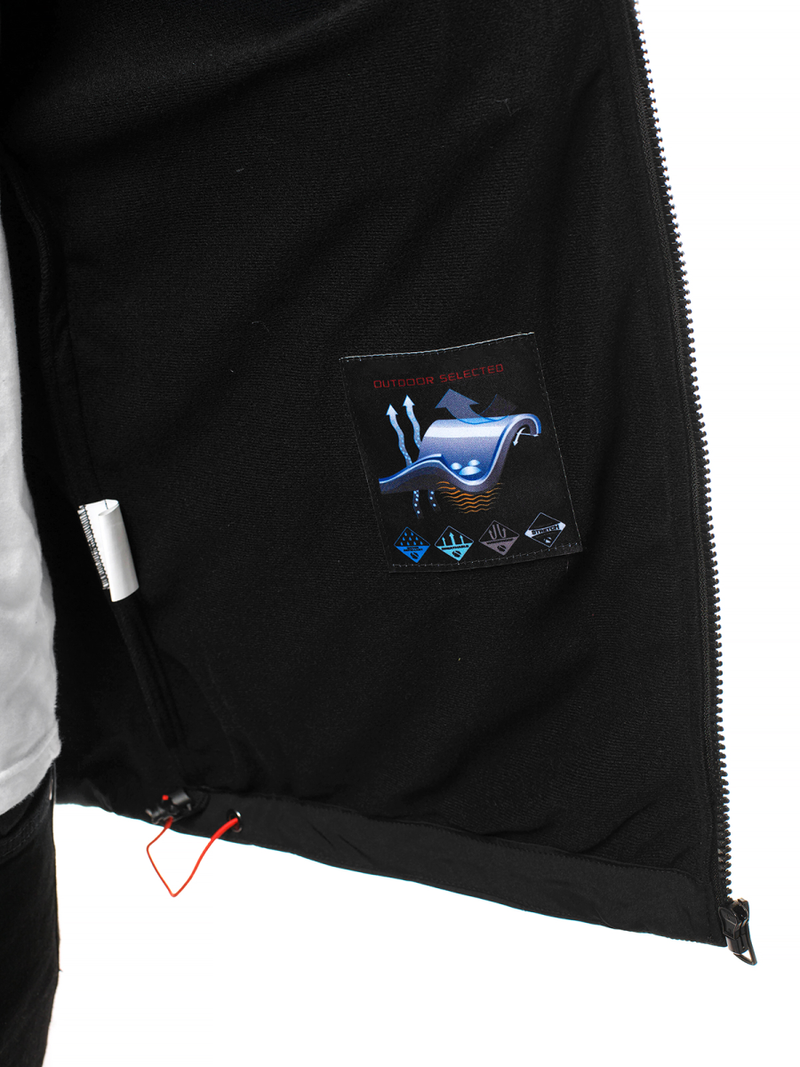 Kurtka softshell męska z kapturem czarno-pomarańczowa OZONEE GE/12263Z