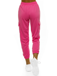 Spodnie dresowe damskie różowo-neonowe OZONEE O/MB2001/21