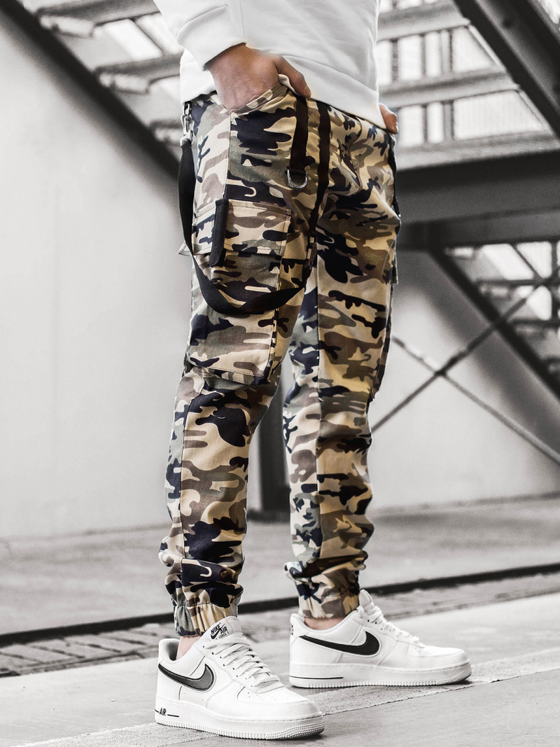 Штани чоловічі джоггери Камуфляжно-бежеві OZONEE O/11106