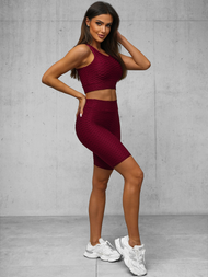 Komplet sportowy dwuczęściowy damski bordowy OZONEE O/22754Z
