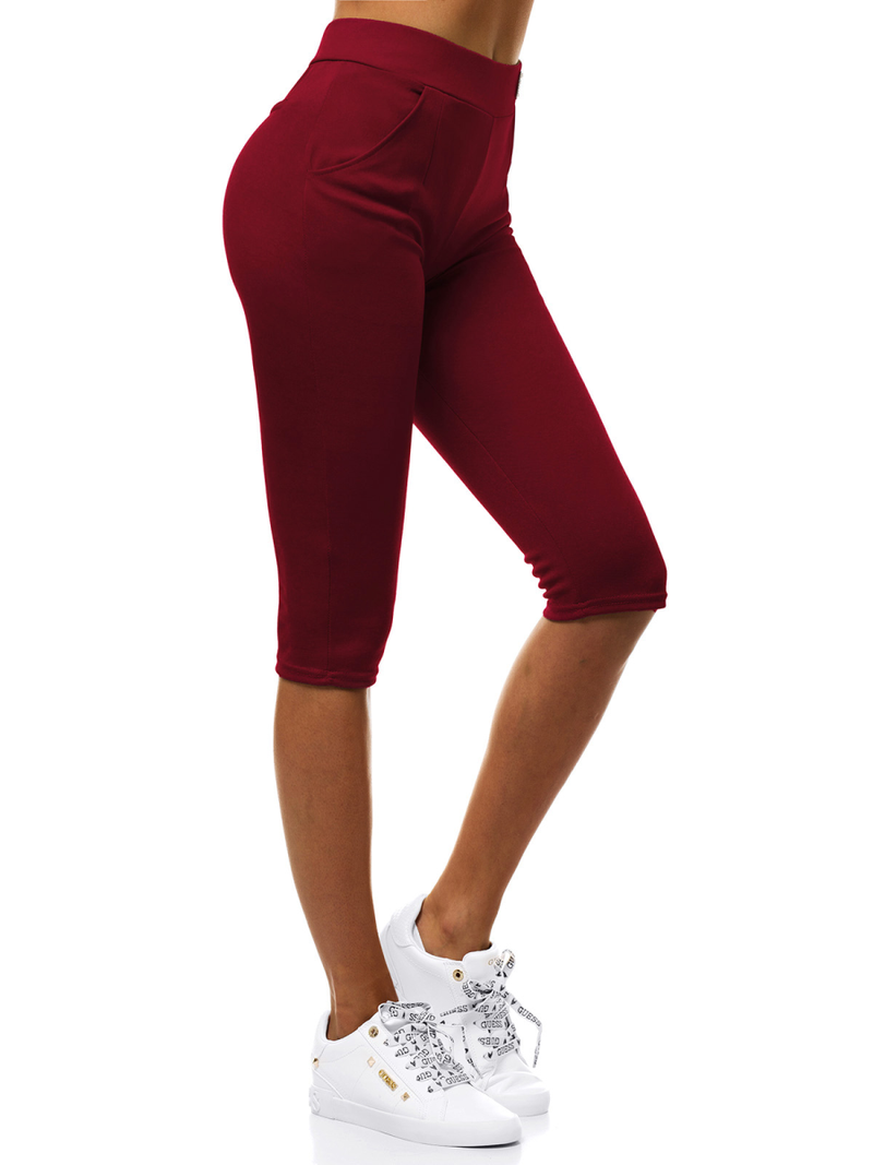 Legginsy krótkie damskie bordowe OZONEE JS/1027/B13