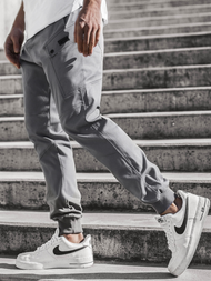 Spodnie męskie chino joggery szare OZONEE O/11103