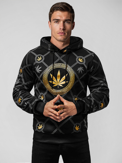 Bluza z kapturem męska czarna OZONEE O/B267