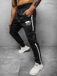 Spodnie dresowe męskie czarne OZONEE JS/K10281