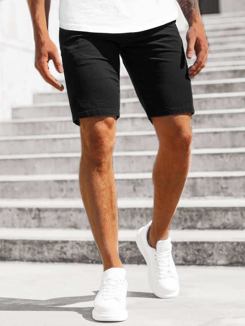 Spodenki chinos męskie czarne OZONEE JB/JP1140