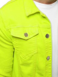 Kurtka jeans męska seledynowa OZONEE G/620