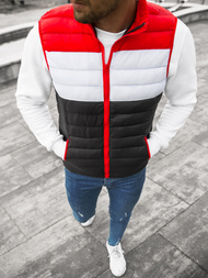 Kamizelka męska pikowana czerwono-czarna OZONEE JS/M13076/392AZ