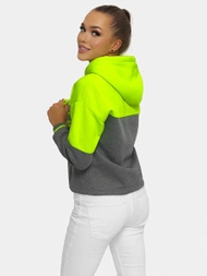 Bluza z kapturem damska zielono-neonowa OZONEE JS/B26024