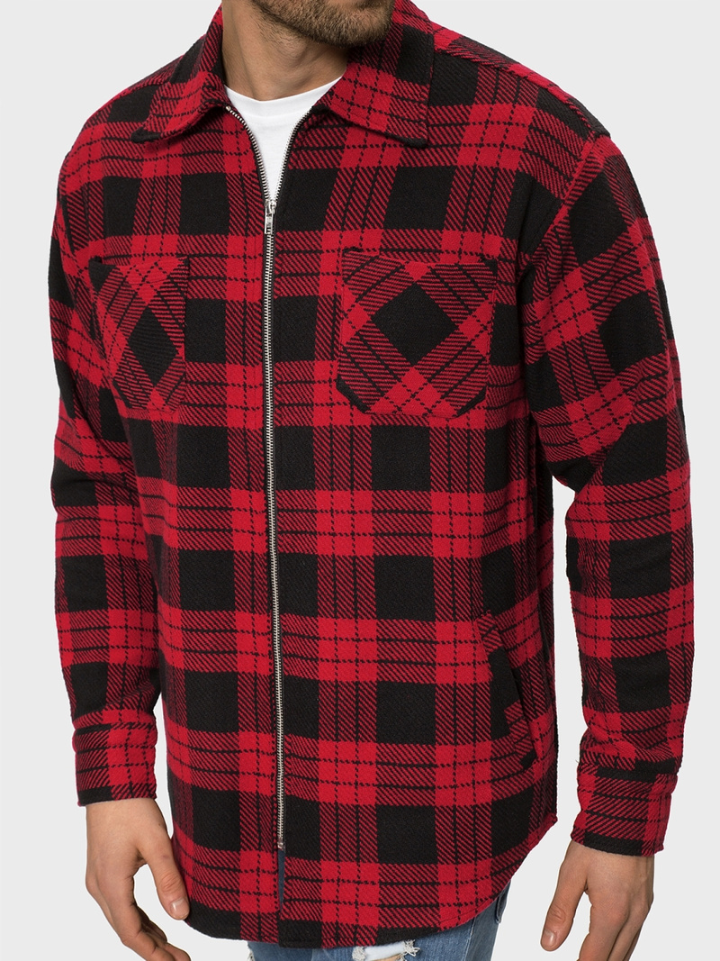 Сорочка чоловіча Червоно-Чорна OZONEE B/20402056