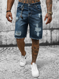 Spodenki męskie jeansowe ciemno-niebieskie OZONEE DP/174