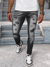 Spodnie jeansowe męskie slim fit czarne OZONEE NB/MP0152N