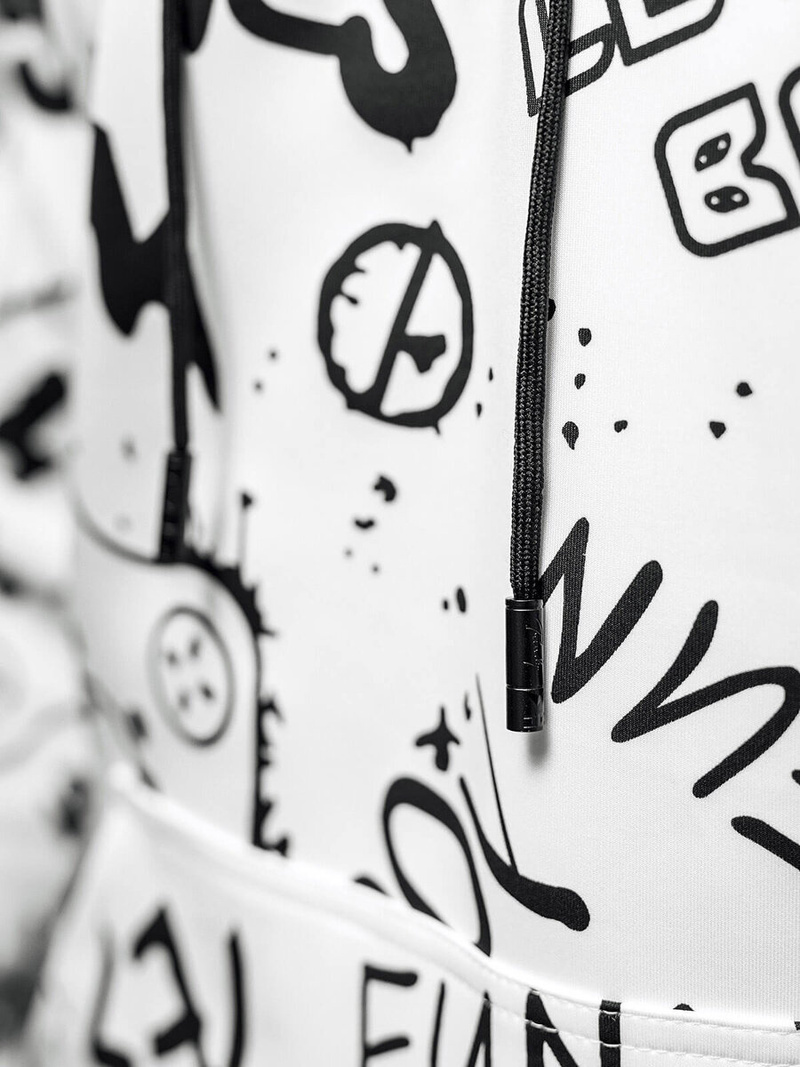 Bluza z kapturem męska biała OZONEE JS/8B1227/1