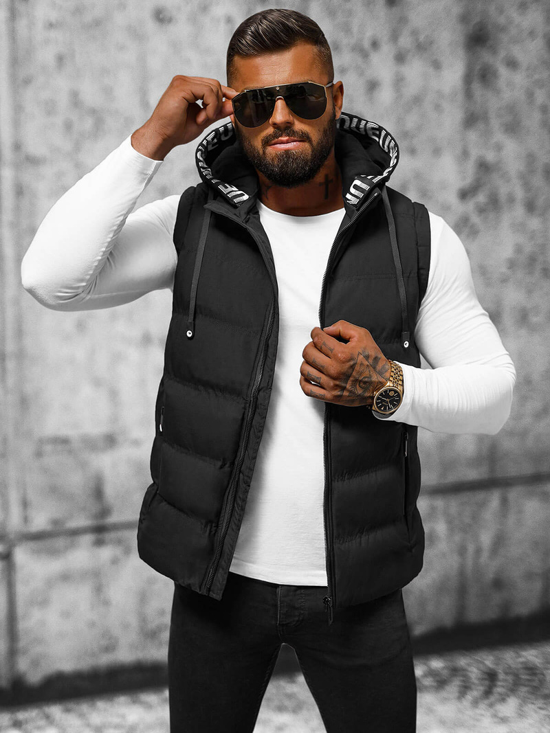 Безрукавка чоловіча чорна OZONEE JS/5M758/392Z