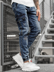 Spodnie jeansowe męskie niebieskie OZONEE DR/K139/12