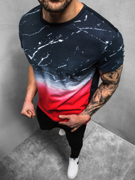 Футболка чоловіча темно-синій червоний OZONEE JS/SS11119Z