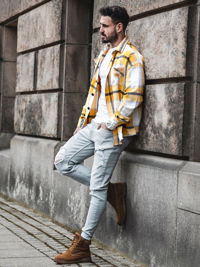 Spodnie jeansowe męskie szare OZONEE O/ES8033