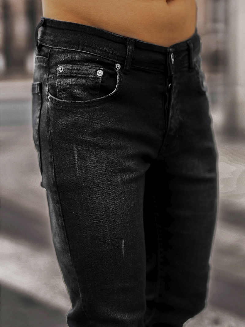 Spodnie jeansowe męskie czarne OZONEE E/5195/02