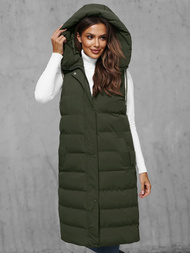 Стьобаний жіночий жилет Темно-Зелена OZONEE JS/5M3157/136