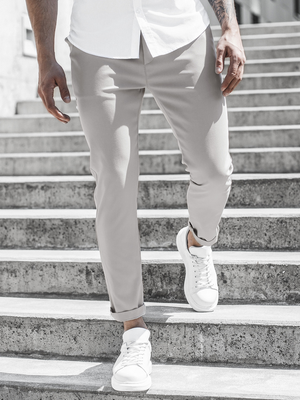 Spodnie męskie chinos beżowe OZONEE DJ/5574