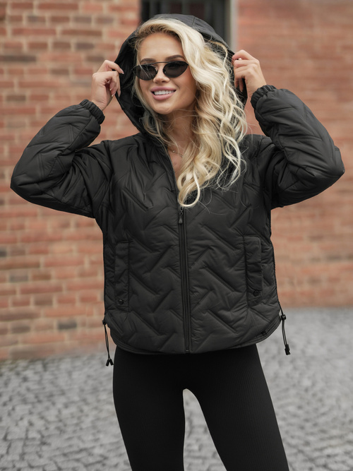 Kurtka damska pikowana czarna OZONEE JS/16M9315/392AZ