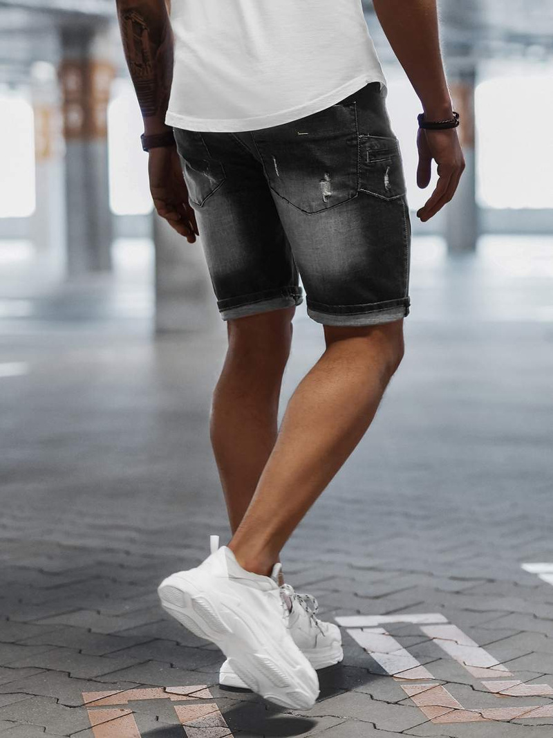 Spodenki męskie jeansowe czarne OZONEE NB/MP0040NZ
