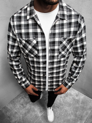 Koszula męska grafitowo-szara OZONEE MACH/G503