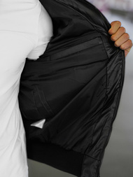 Kurtka zimowa męska skórzana czarna OZONEE O/M795Z