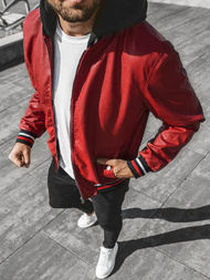 Kurtka skórzana męska bordowa OZONEE N/6188Z