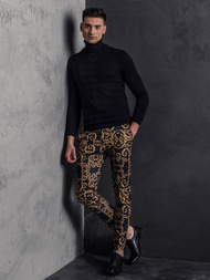 Spodnie męskie chino materiałowe granatowe OZONEE DJ/5595