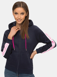 Bluza z kapturem rozpinana damska granatowa OZONEE JS/B26046