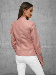 Kurtka skórzana damska różowa OZONEE JS/11Z8052