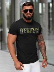 T-shirt męski slim fit czarny OZONEE JS/8B1393/3