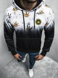 Bluza z kapturem męska biało-czarna OZONEE O/HM529