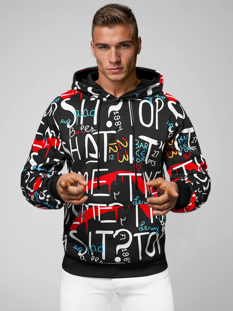 Толстовка чоловіча чорна OZONEE JS/8B1233/3Z