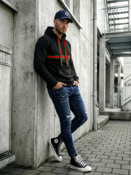 Bluza z kapturem męska czarna OZONEE JS/8B1735/3Z